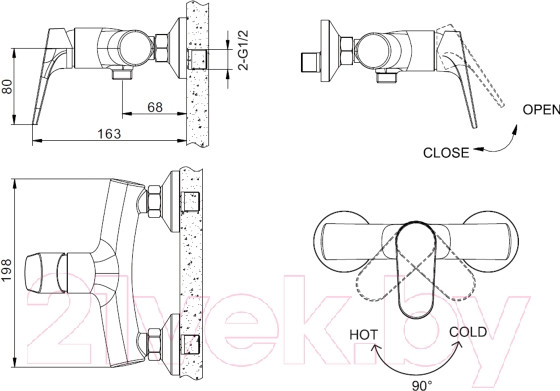 Изображение товара Смеситель Bravat Eler F9191238CP-01