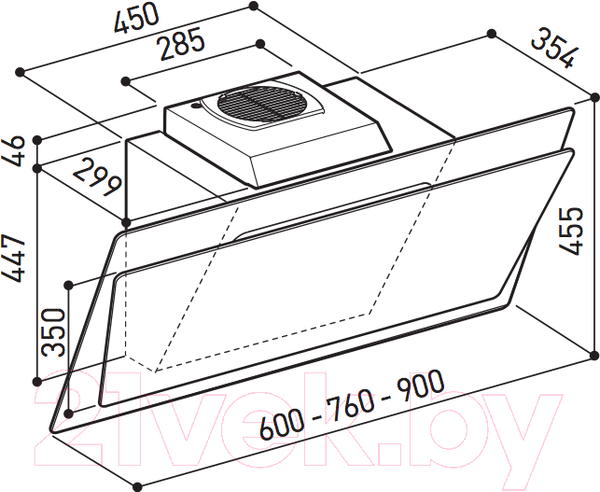 Изображение товара Вытяжка наклонная Korting KHC67070GW