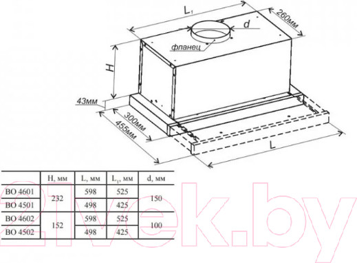 Изображение товара Вытяжка телескопическая GEFEST ВО 4601 К21