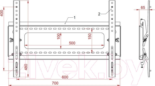 Изображение товара Кронштейн для телевизора PL 601.B