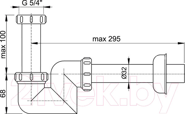 Изображение товара Сифон Alcadrain A45F-DN32