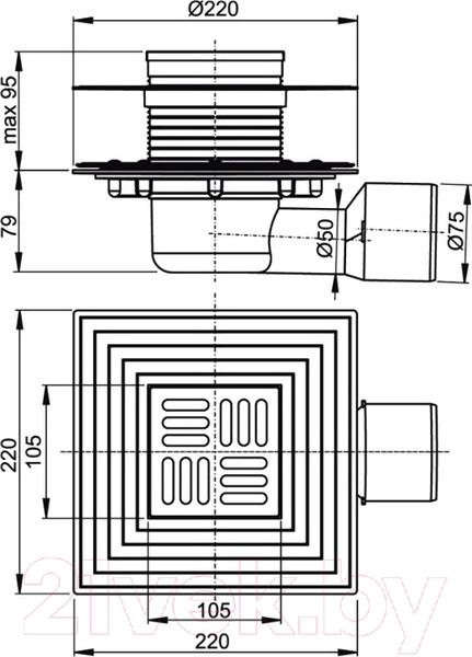 Изображение товара Трап для душа Alcadrain APV3344
