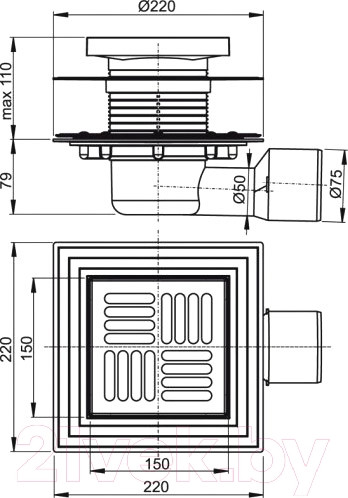 Изображение товара Трап для душа Alcadrain APV3444