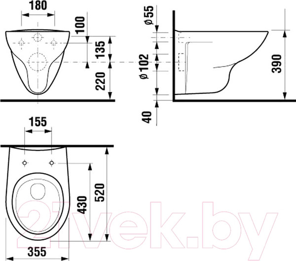Изображение товара Унитаз подвесной Roca Mateo 7346200000
