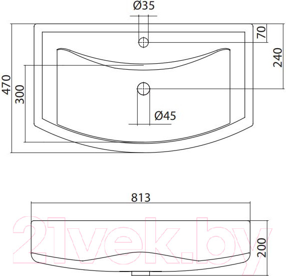 Изображение товара Умывальник Santek Балтика 80 (1WH501524)