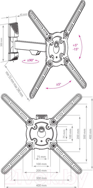 Изображение товара Кронштейн для телевизора Kromax Atlantis-10 (серый)