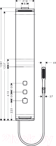 Изображение товара Душевая панель Hansgrohe Raindance Lift 27008400