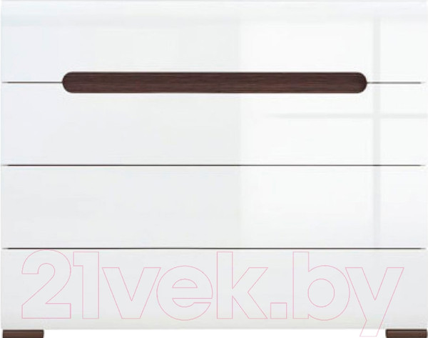 Изображение товара Комод Black Red White Azteca S205-KOM4S/8/11 (белый/белый блеск)