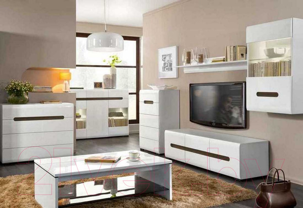 Изображение товара Комод Black Red White Azteca S205-KOM4S/8/11 (белый/белый блеск)