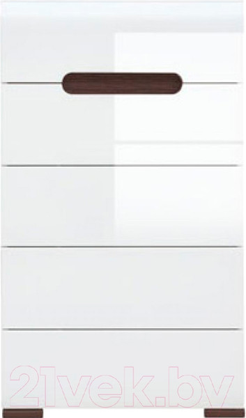 Изображение товара Комод Black Red White Azteca S205-KOM5S/10/6 (белый/белый блеск)