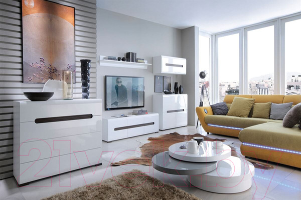 Изображение товара Полка Black Red White Azteca S205-P/2/15 (белый блеск)