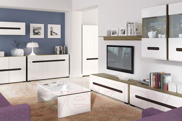 Изображение товара Тумба Black Red White Azteca S205-KOM3D3S/8/15 (белый/белый блеск)