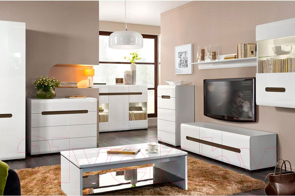 Изображение товара Тумба Black Red White Azteca S205-RTV2D2S/4/15 (белый/белый блеск)