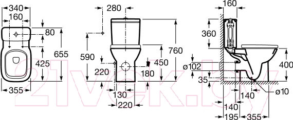Изображение товара Чаша унитаза напольного Roca Debba 734299700Y