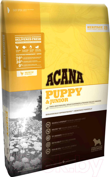 Изображение товара Сухой корм для собак Acana Heritage Puppy & Junior (11.4кг)