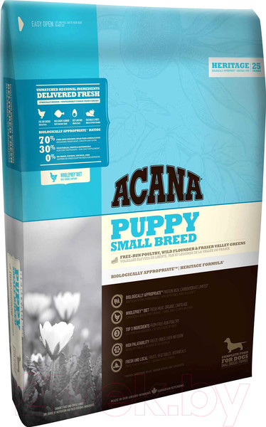 Изображение товара Сухой корм для собак Acana Heritage Puppy Small Breed (6кг)