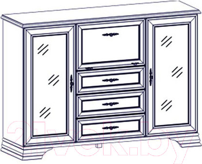 Изображение товара Тумба Black Red White Kentaki S320-KOM2W3S1B (каштан/каштан)