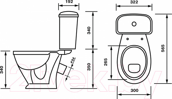 Изображение товара Унитаз напольный Оскольская керамика Детский (белый блеск)
