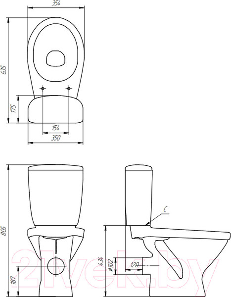 Изображение товара Унитаз напольный Cersanit Trento (S-KO-TR011-3/6-PL-w)