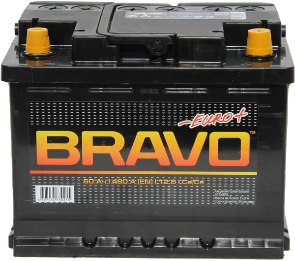 Изображение товара Автомобильный аккумулятор BRAVO 6СТ-60 Евро / 560010009 (60 А/ч)
