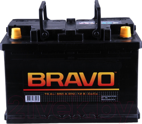 Изображение товара Автомобильный аккумулятор BRAVO 6СТ-74 Евро / 574010009 (74 А/ч)