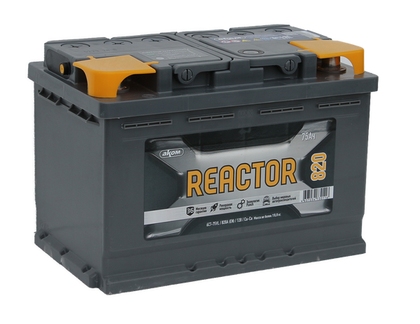 Изображение товара Автомобильный аккумулятор AKOM Реактор 6СТ-75 / 575021009 (75 А/ч)