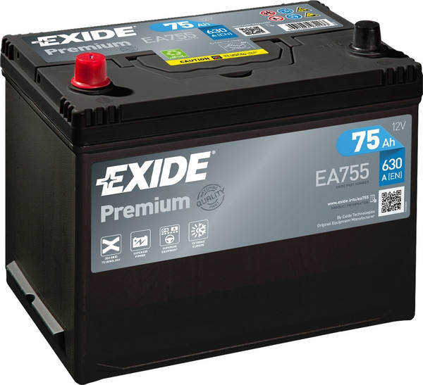 Изображение товара Автомобильный аккумулятор Exide Premium EA755 (75 А/ч)