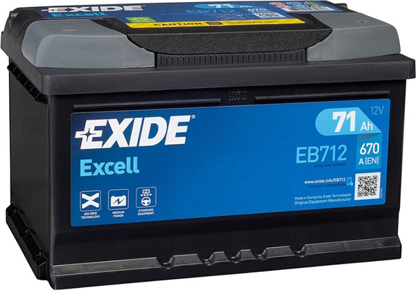 Изображение товара Автомобильный аккумулятор Exide Excell EB712 (71 А/ч)