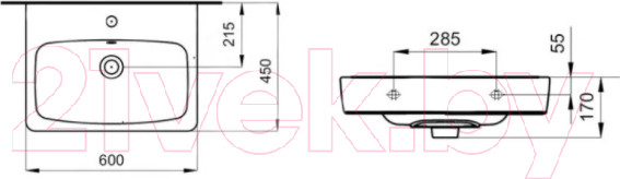 Изображение товара Умывальник Santek Нео 60x45 (WH302186)