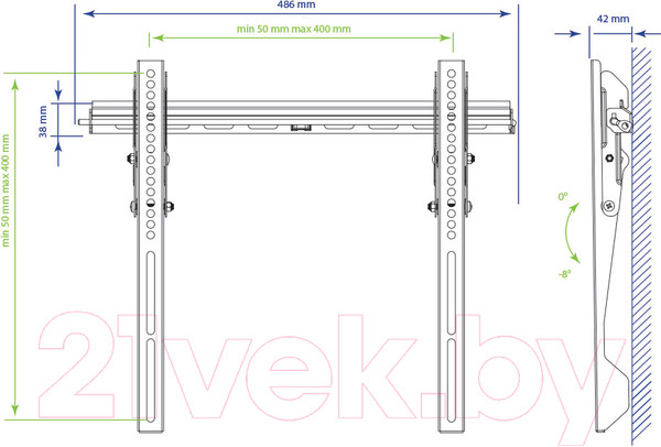 Изображение товара Кронштейн для телевизора Kromax Vega-12 (черный)