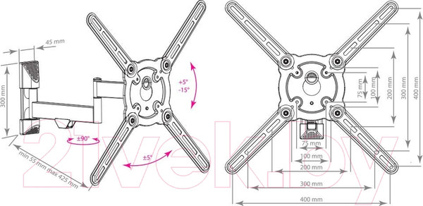 Изображение товара Кронштейн для телевизора Kromax Atlantis-15 (белый)