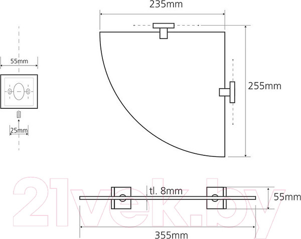Изображение товара Полка для ванной Bemeta 132102012