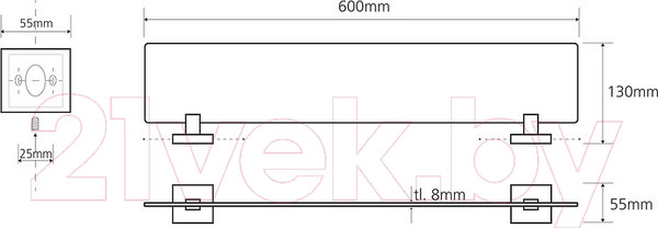 Изображение товара Полка для ванной Bemeta 132102042