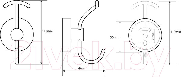 Изображение товара Крючок для ванной Bemeta 104105252