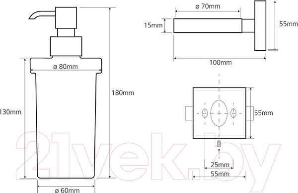 Изображение товара Дозатор для жидкого мыла Bemeta 132109017