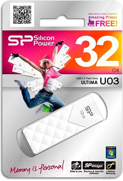 Изображение товара USB flash накопитель Silicon Power Ultima U03 32GB (SP032GBUF2U03V1W)