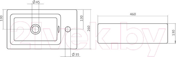 Изображение товара Умывальник Santek Эрис 46 (1WH301972)
