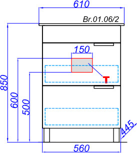 Изображение товара Тумба с умывальником Aqwella Бриг 60 / Br.01.06/2/W