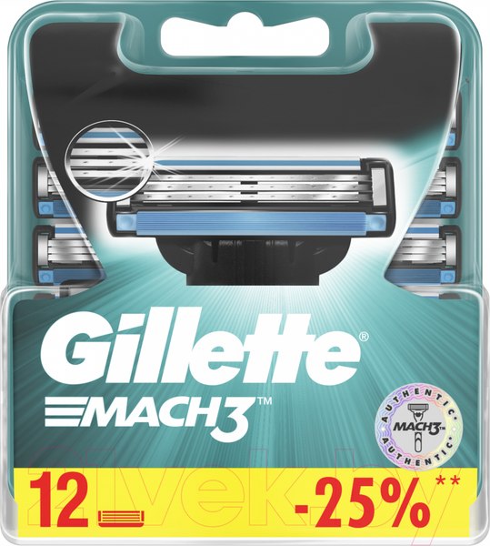 Изображение товара Набор сменных кассет Gillette Mach3 (12шт)