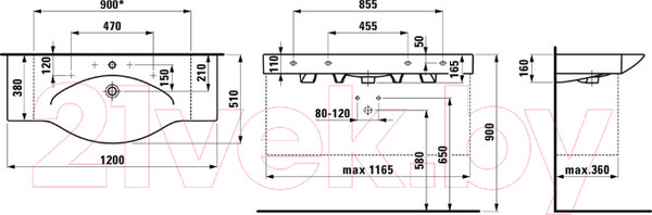 Изображение товара Умывальник Laufen Palace 8117040001041