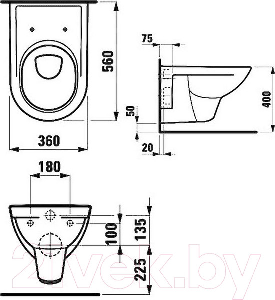 Изображение товара Унитаз подвесной Laufen Pro 8209500000001