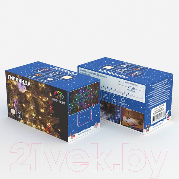 Изображение товара Светодиодная гирлянда Neon-Night Твинкл Лайт 303-046 (10м, теплый белый)