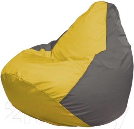 Изображение товара Бескаркасное кресло Flagman Груша Макси XXL Г2.1-34 (желтый/серый)