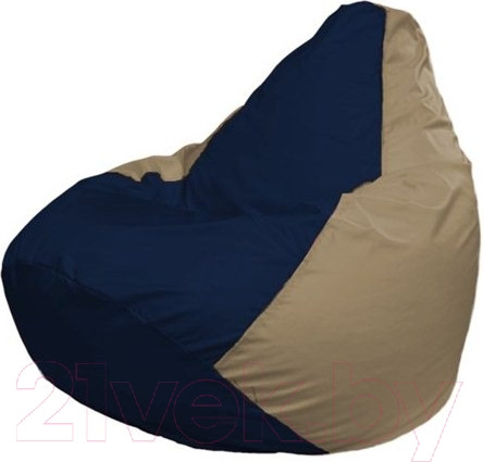 Изображение товара Бескаркасное кресло Flagman Груша Макси XXL Г2.1-39 (темно-синий/темно-бежевый)