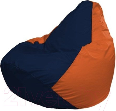 Изображение товара Бескаркасное кресло Flagman Груша Макси XXL Г2.1-45 (темно-синий/оранжевый)