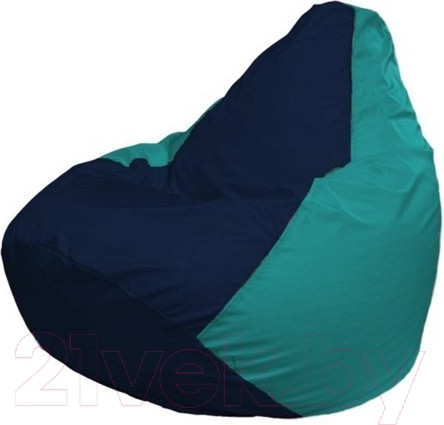 Изображение товара Бескаркасное кресло Flagman Груша Макси XXL Г2.1-50 (темно-синий/бирюзовый)