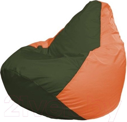 Изображение товара Бескаркасное кресло Flagman Груша Макси XXL Г2.1-56 (темно-оливковый/оранжевый)