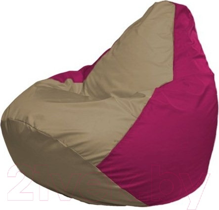 Изображение товара Бескаркасное кресло Flagman Груша Макси XXL Г2.1-78 (темно-бежевый/фуксия)