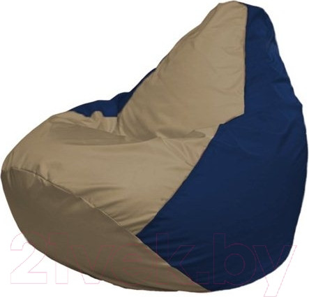 Изображение товара Бескаркасное кресло Flagman Груша Макси XXL Г2.1-80 (темно-бежевый/темно-синий)