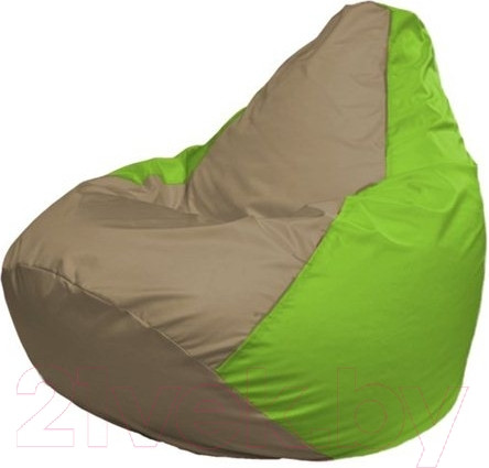 Изображение товара Бескаркасное кресло Flagman Груша Макси XXL Г2.1-88 (темно-бежевый/салатовый)